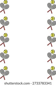 Vector poster with crossed tennis rackets and balls, sport illustration