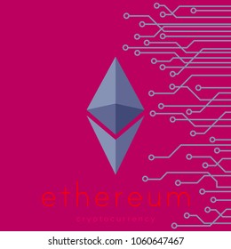 Vector poster of the cryptocurrency Ethereum.