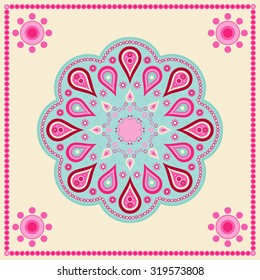 Vector poster with decorative flower