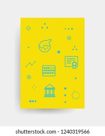 Vector poster design for Back to school with high detailed illustrations. Wrinkled paper, school supplies icons