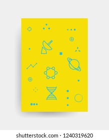 Vector poster design for Back to school with high detailed illustrations. Wrinkled paper, school supplies icons