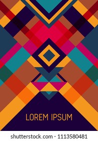 Vector poster design in blue, pink magenta, yellow. Cover page layout vector template geometric design suitable for party poster of Brazilian traditional holiday Festa Junina and business purposes.