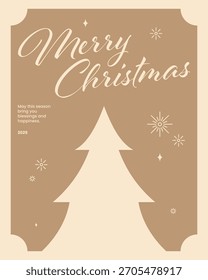 Vektorplakatdesign einer Weihnachtsgrußkarte mit Weihnachtsschmuck im Vintage-Stil