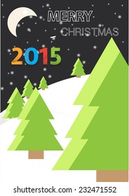 Vector poster design for Christmas holiday. Merry Christmas greeting card design A4 size