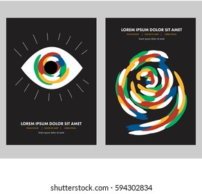 Vector poster design, cover page for booklet, brochure, leaflet, banner, web, A4 size, abstract eye