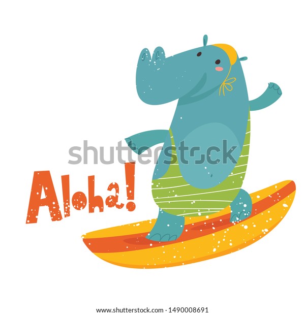 Vector Poster Design Cute Hippo On Stock Vector Royalty Free