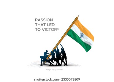 Diseño de afiches vectores del Día de la Independencia de la India. Gente, ejército, soldados con bandera tricolor. Libertad en India Antecedentes patrióticos.