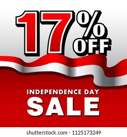 Vector  poster design for Indonesia independence day sale theme.