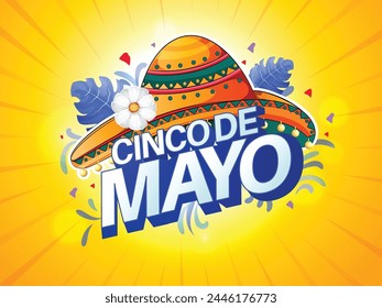 vector poster design for Mexican holiday,5th may Cinco De Mayo with abstract background.
