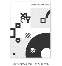 Vector Poster Design. Simple shapes pattern. Data Visualization