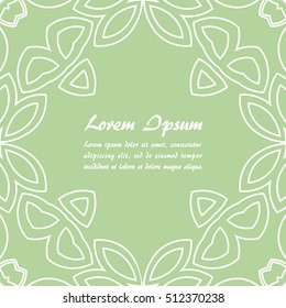 Vector poster design template and greeting card with space for text or title in trendy linear style - vintage background for cover, advertising, packaging - vector frame for logo