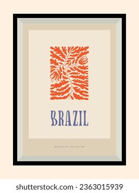 Vector poster design template with groovy flowers background