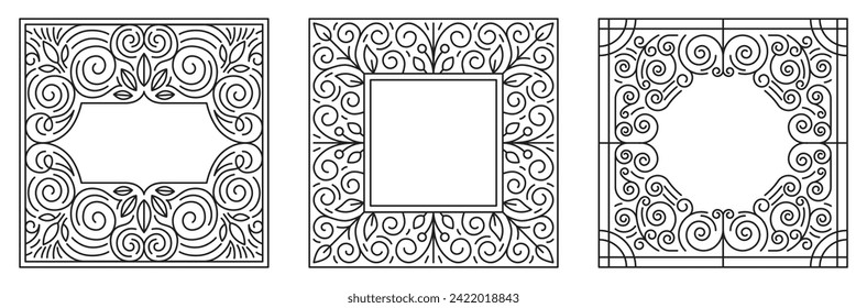 Vector poster design template, wedding invitation and greeting card with copy space for text or title in trendy linear style - vintage background for cover, advertising, packaging