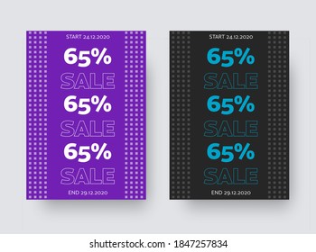 Vector poster for a discount. Flyer design template