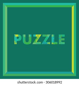 Vector poster with a double exposure effect with puzzles