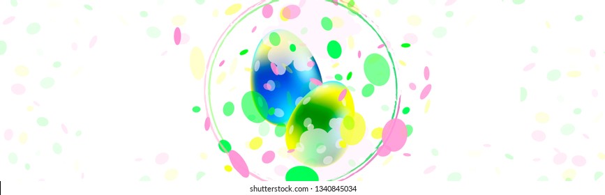 Vector poster Easter pink and blue colors spring holiday banners design background art