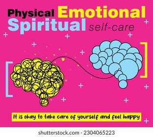 A vector poster emphasizing on emotional and spiritual self care  every person deserves so as to heal from inside