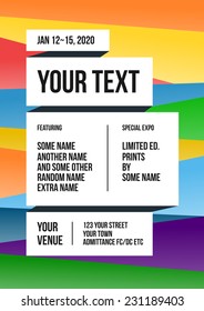 Vector Poster Or Flyer On Multicolored Layers Background Template