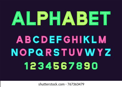 Vector of poster font and alphabet 