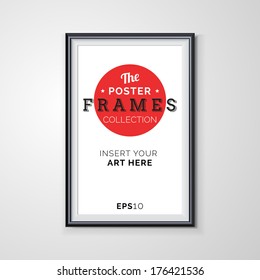 Vector poster frame with transparent shadows.