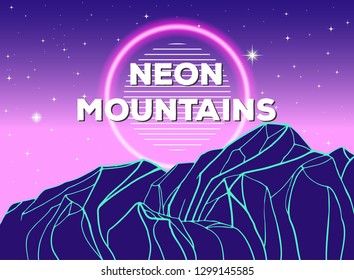 Vector poster with geometric mountain