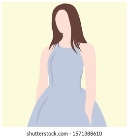 vector poster girl in minimazism