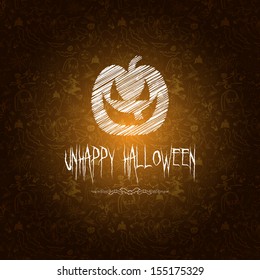 Vector Poster Halloween background design, with Jack-o-Lantern pumpkin.