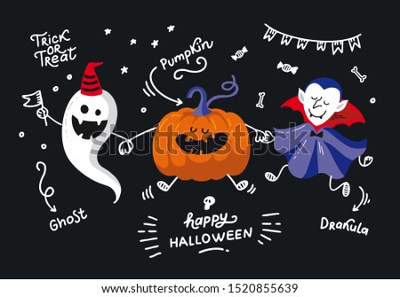 Similar – Image, Stock Photo Monster dance | chalk drawings on sidewalk slabs