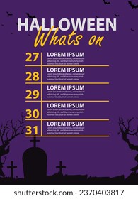 vector Poster Halloween social media post template for celebration 31 October