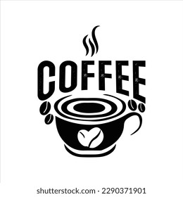 Vector poster with hand drawn elements. Typography card, image with lettering. Design for t-shirt and prints. It's coffee time. Quality coffee, premium coffee.