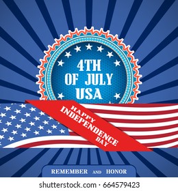 Happy Independence Day Usa Blue Background Stock Vector (Royalty Free ...