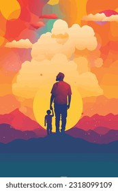 Vector Poster , Happy Father's Day, Gift for Father