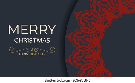Afiche del vector Feliz año nuevo y patrones rojos. Feliz Navidad Listo para imprimir el diseño de tarjetas de felicitación en color gris con patrones de invierno.