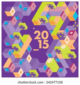 vector poster happy new year 2015 