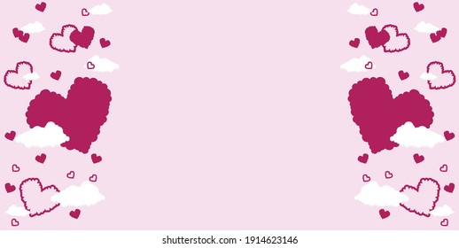 vector poster happy valentines day. flat image of hearts of different sizes 