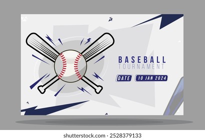 Vector de una ilustración de póster de béisbol, béisbol de palo