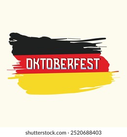 Vector  poster illustration for Oktoberfest, creative calligraphy font for german beer festival with brush flag