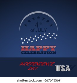 Vector poster of Independence Day with color text label on the dark blue background.