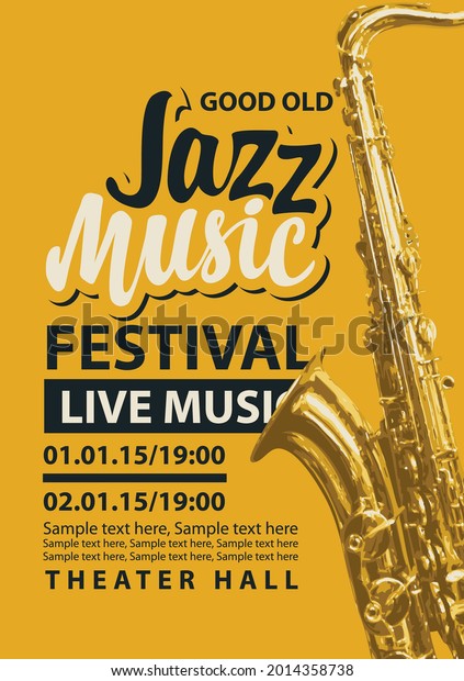 Vector Poster Jazz Festival Live Music Stock Vector Royalty Free 2014358738 Shutterstock 4626