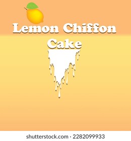 Vector poster for Lemon Chiffon Cake dessert