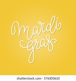 Vector poster with lettering isolated on background. Mardi Gras carnival background. 