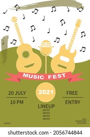 Vector poster for a live music festival or event. 
