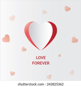 vector poster love forever poster card for Valentine's day 