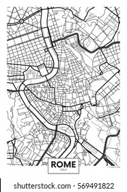 Vector Poster Map City Rome