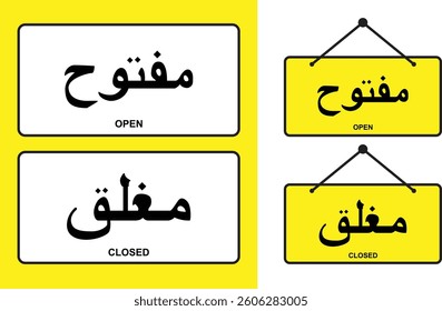 Vector poster of men's and women's restrooms Toilet in Arabic and English, instructions signs for where men's and women's restrooms Toilet are located, illustrator vector