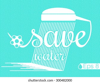 Vector poster Minimal Design - Save Water. Eps 8