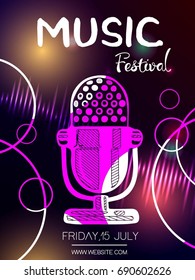 Vector poster for music festival. 