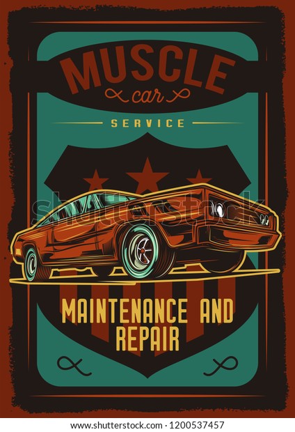 Vector poster\
of Muskle car. An American\
classic