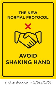 Vector Poster: The New Normal Protocol, Avoid Shaking Hands