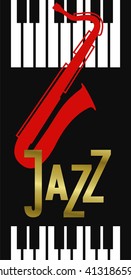 vector poster on the theme music to jazz and blues